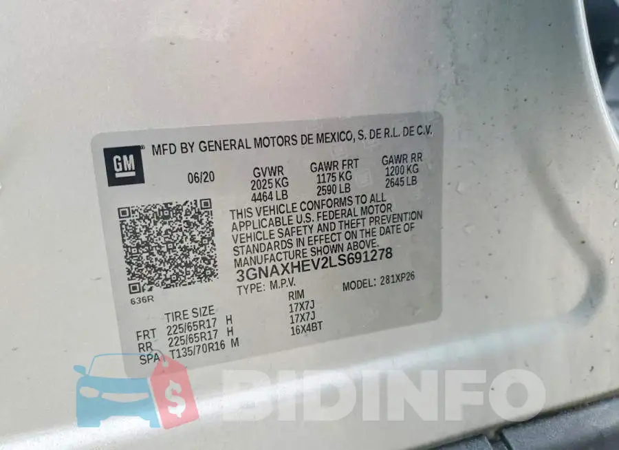 3GNAXHEV2LS691278 Photo# 13
