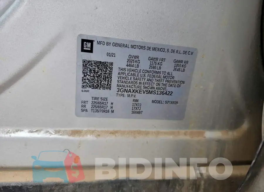 3GNAXKEV5MS136422 Photo# 12