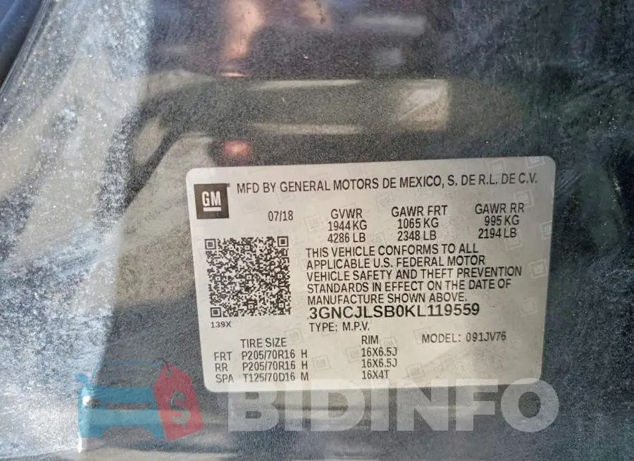 3GNCJLSB0KL119559 Photo# 14