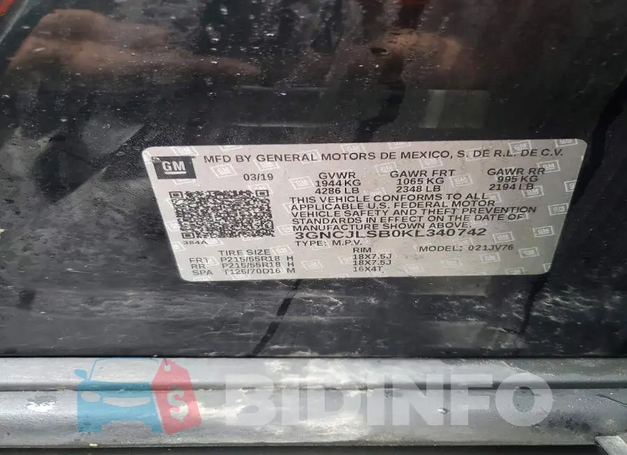 3GNCJLSB0KL340742 Photo# 13