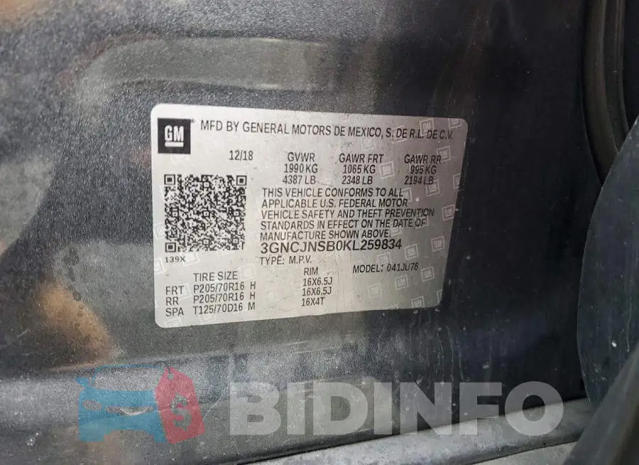 3GNCJNSB0KL259834 Photo# 13