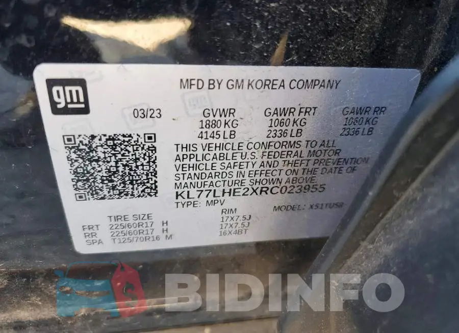 KL77LHE2XRC023955 Photo# 13
