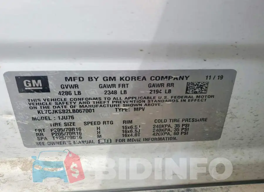 KL7CJKSB2LB067001 Photo# 14