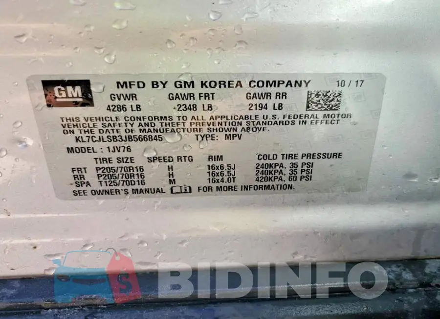 KL7CJLSB3JB566845 Photo# 14