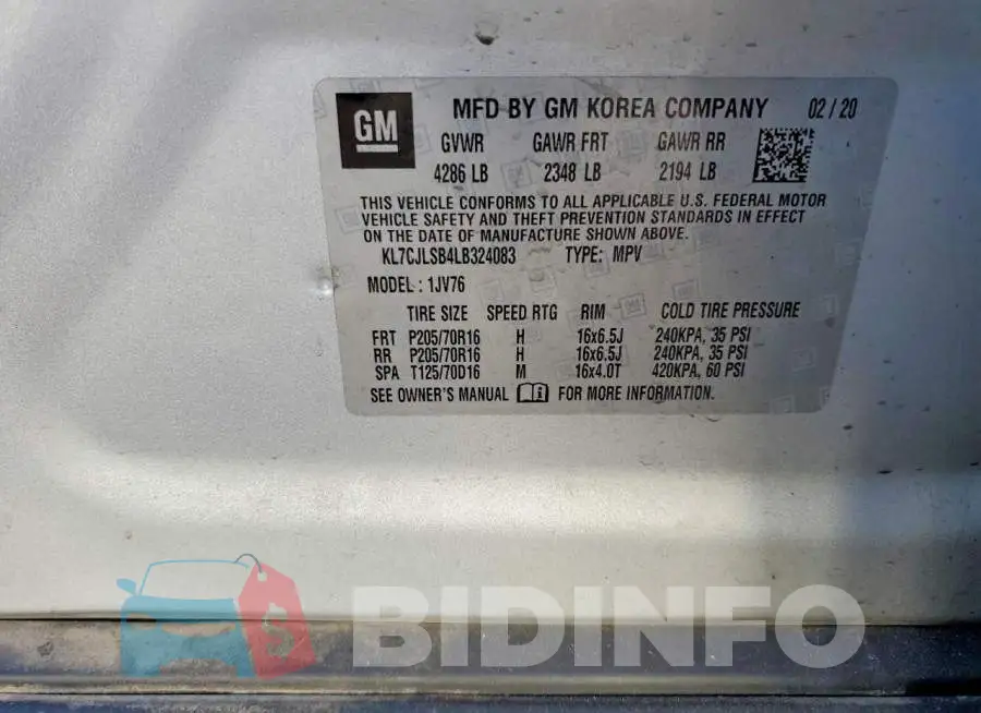KL7CJLSB4LB324083 Photo# 13