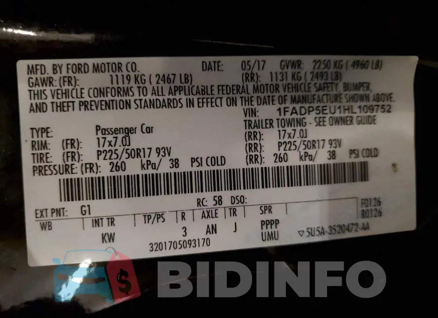 1FADP5EU1HL109752 Photo# 13