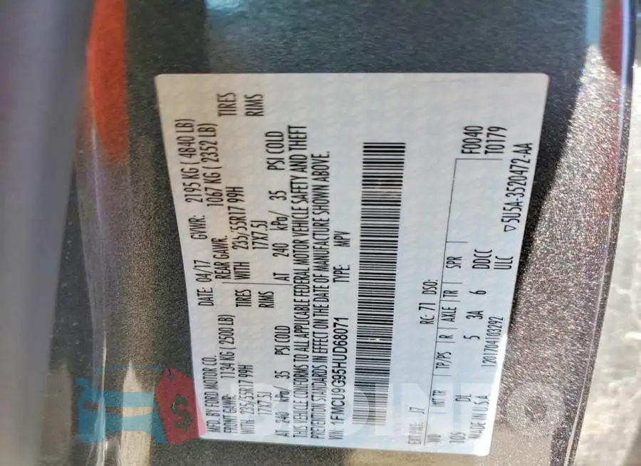 1FMCU9G95HUD68071 Photo# 14