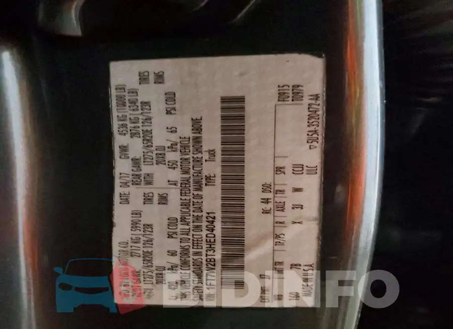 1FT7W2BT3HED40421 Photo# 12