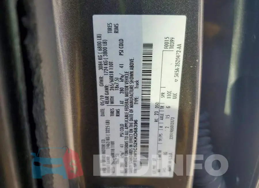 1FTEW1C52KKD68396 Photo# 12