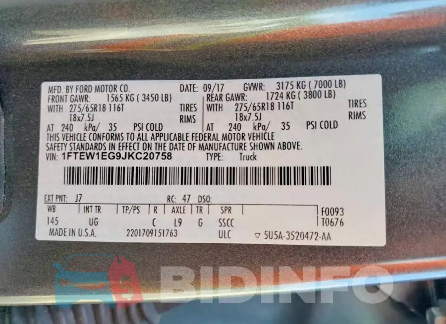 1FTEW1EG9JKC20758 Photo# 12