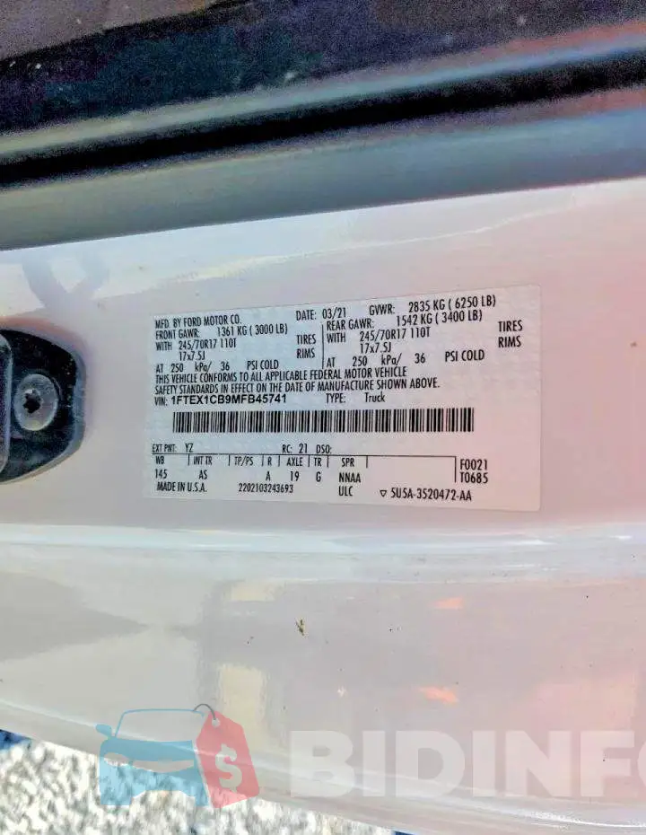 1FTEX1CB9MFB45741 Photo# 12