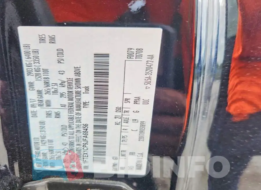 1FTEX1CP9JFA68456 Photo# 12