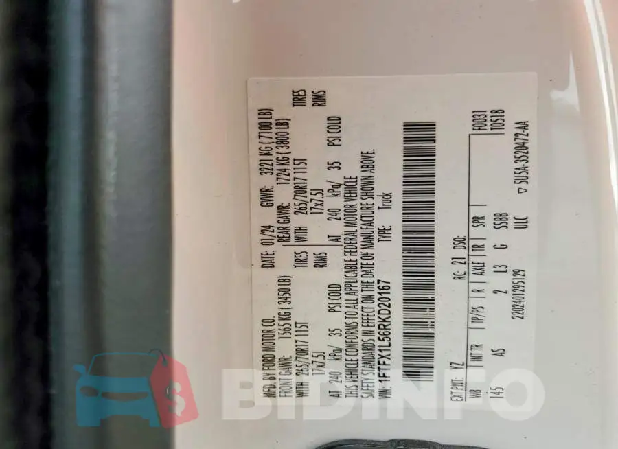 1FTFX1L56RKD20167 Photo# 13
