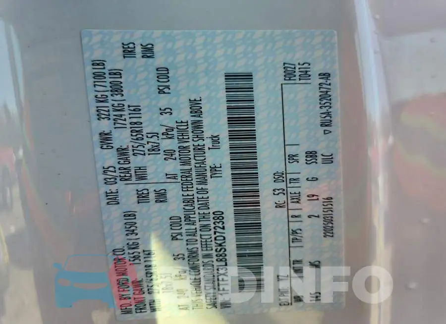 1FTFX3L88SKD72380 Photo# 12