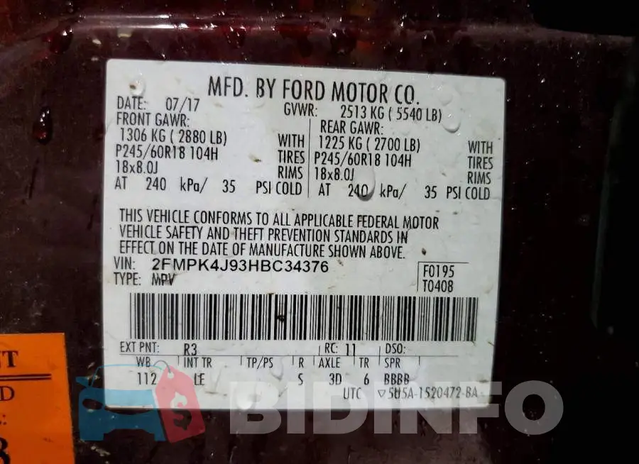 2FMPK4J93HBC34376 Photo# 13