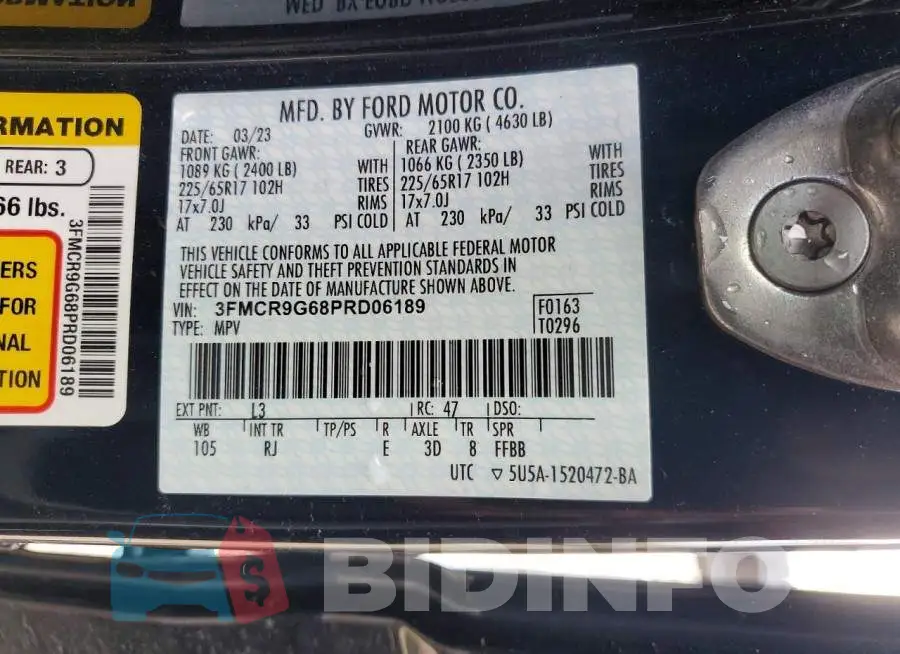 3FMCR9G68PRD06189 Photo# 13