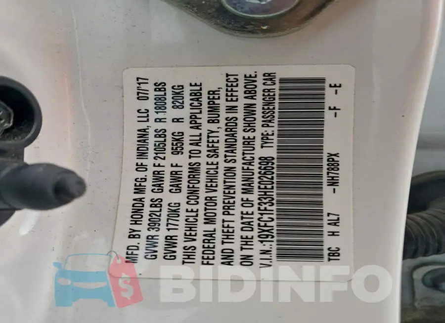19XFC1F33HE026698 Photo# 12