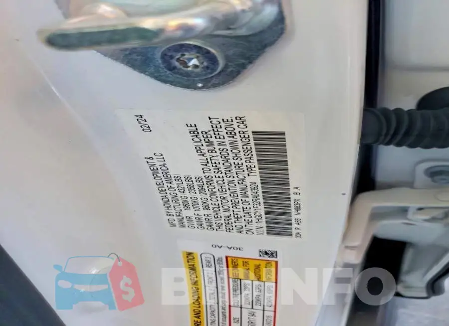 1HGCY1F32RA043924 Photo# 12