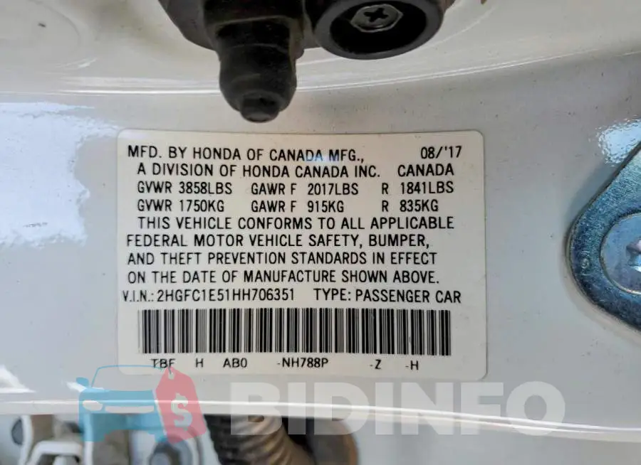 2HGFC1E51HH706351 Photo# 12