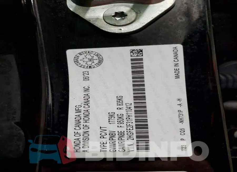 2HGFE2F31PH110412 Photo# 12