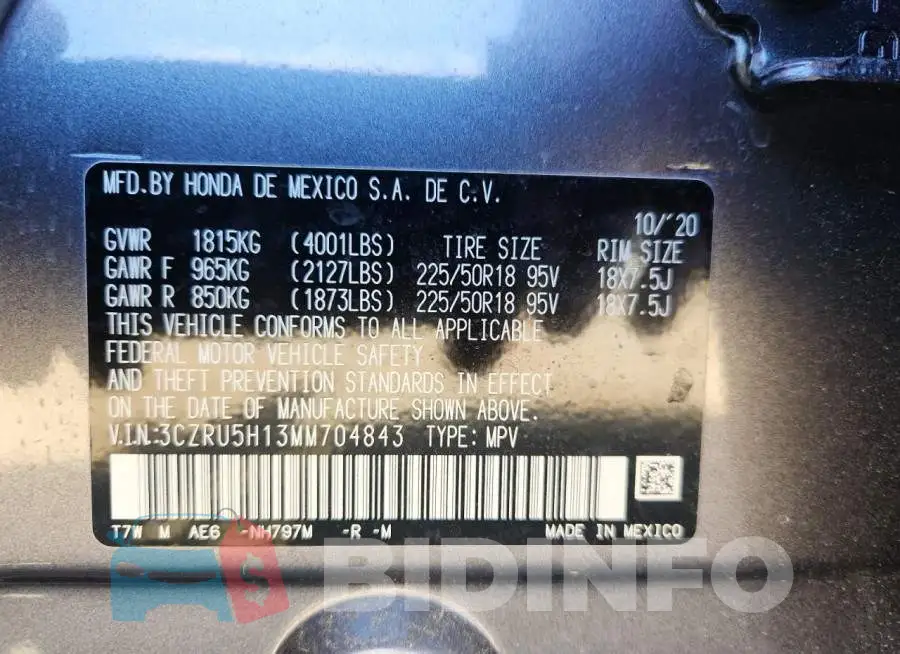 3CZRU5H13MM704843 Photo# 13