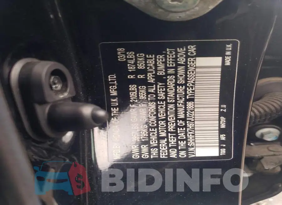 SHHFK7H97JU221886 Photo# 12