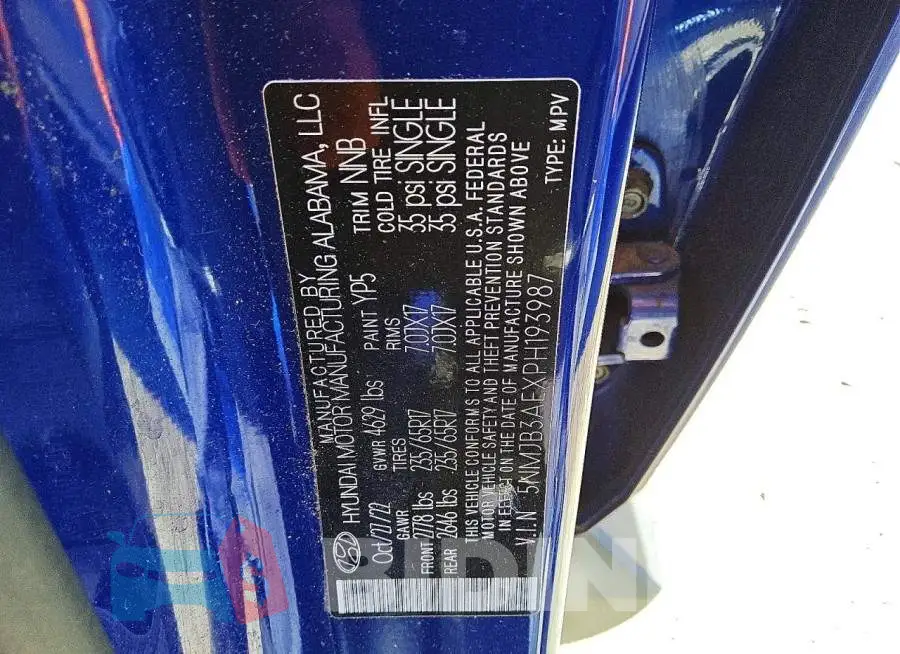 5NMJB3AEXPH193987 Photo# 14