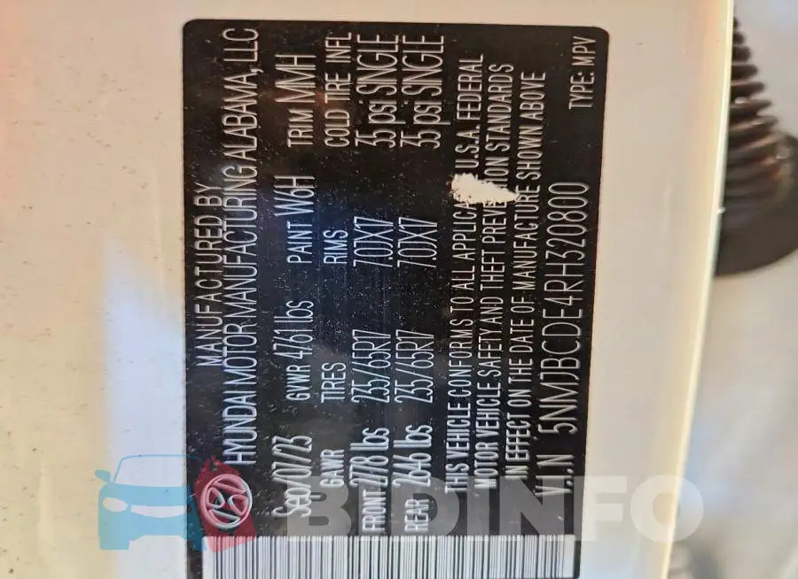 5NMJBCDE4RH320800 Photo# 13
