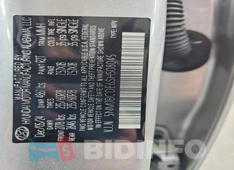 5NMJBCDE6SH508045 Photo# 13