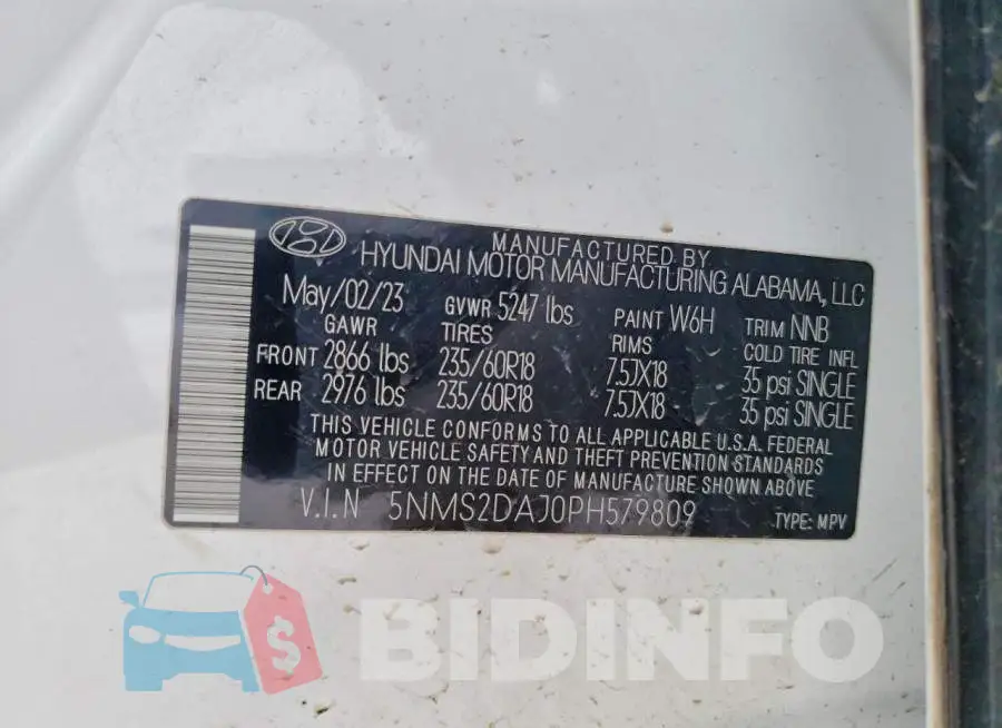 5NMS2DAJ0PH579809 Photo# 13