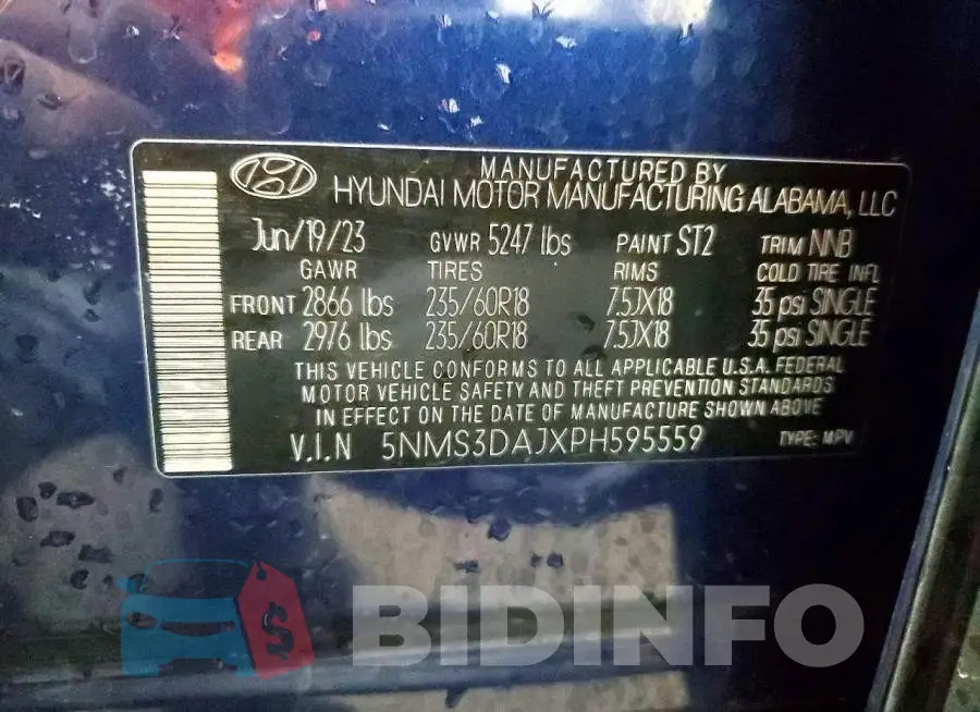 5NMS3DAJXPH595559 Photo# 13