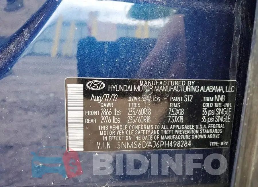 5NMS6DAJ6PH498284 Photo# 14