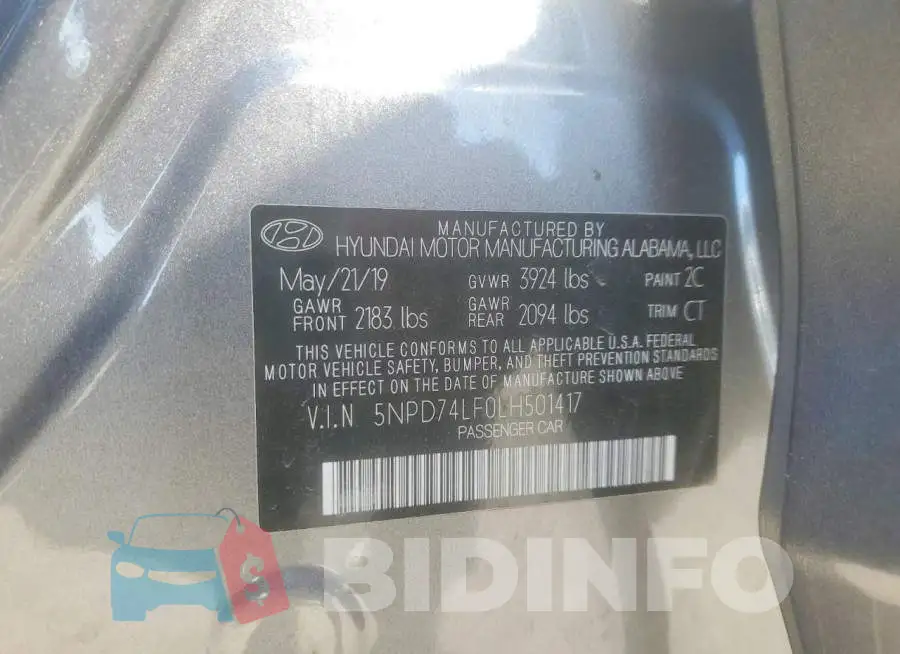 5NPD74LF0LH501417 Photo# 12