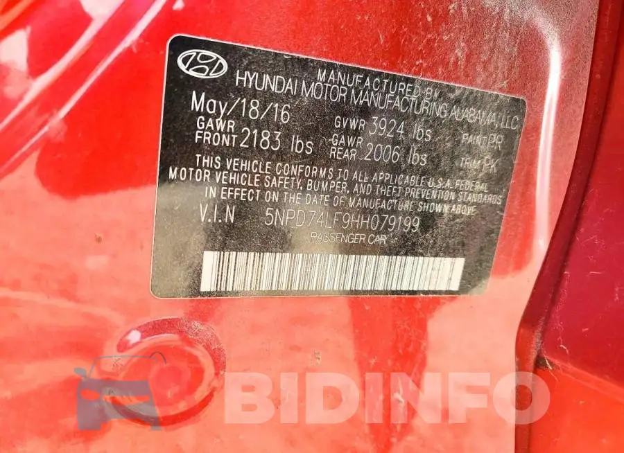 5NPD74LF9HH079199 Photo# 13
