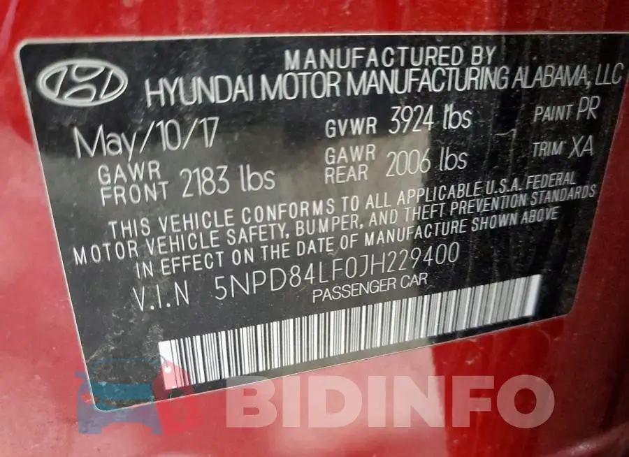 5NPD84LF0JH229400 Photo# 12