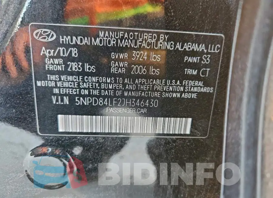 5NPD84LF2JH346430 Photo# 12