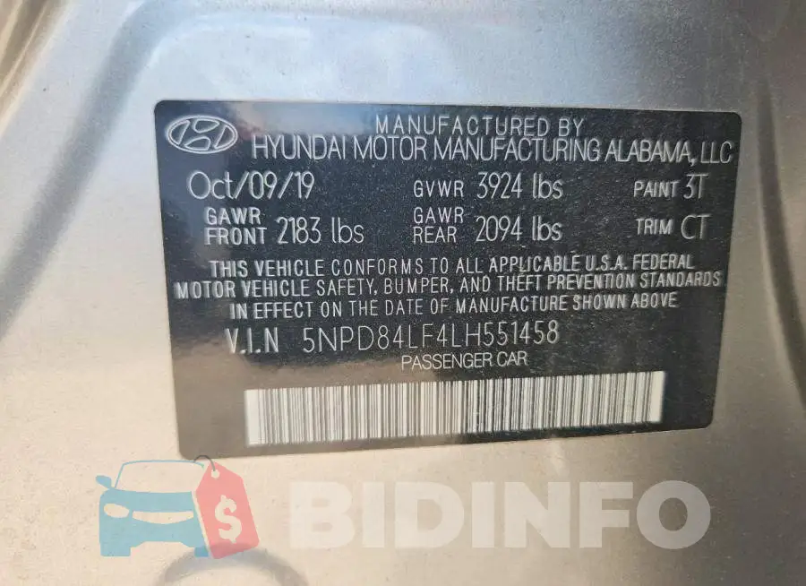 5NPD84LF4LH551458 Photo# 13