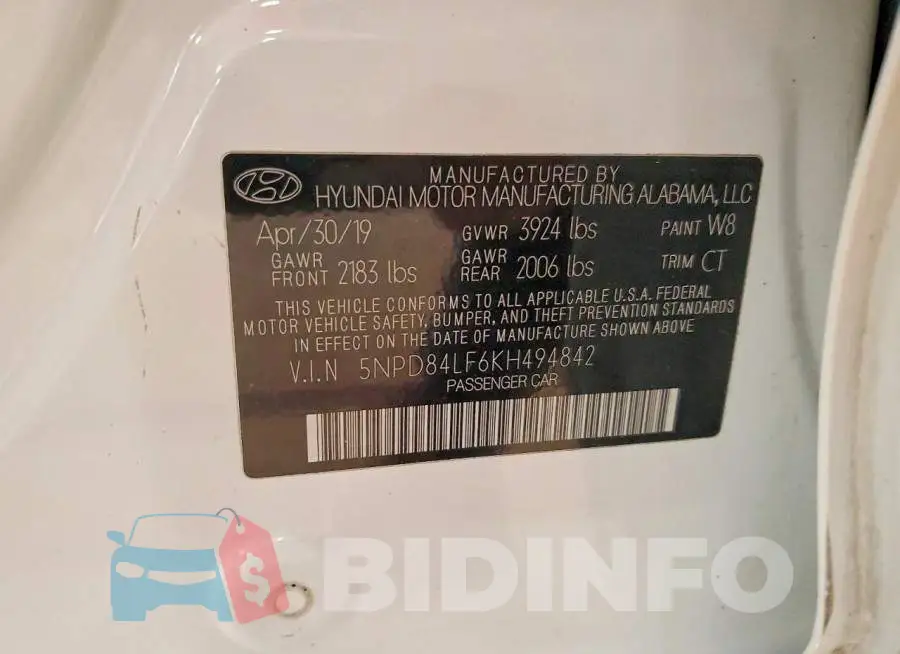5NPD84LF6KH494842 Photo# 12