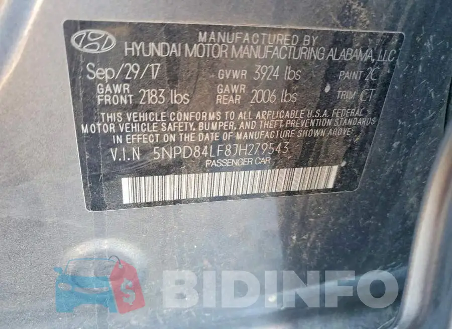5NPD84LF8JH279543 Photo# 12
