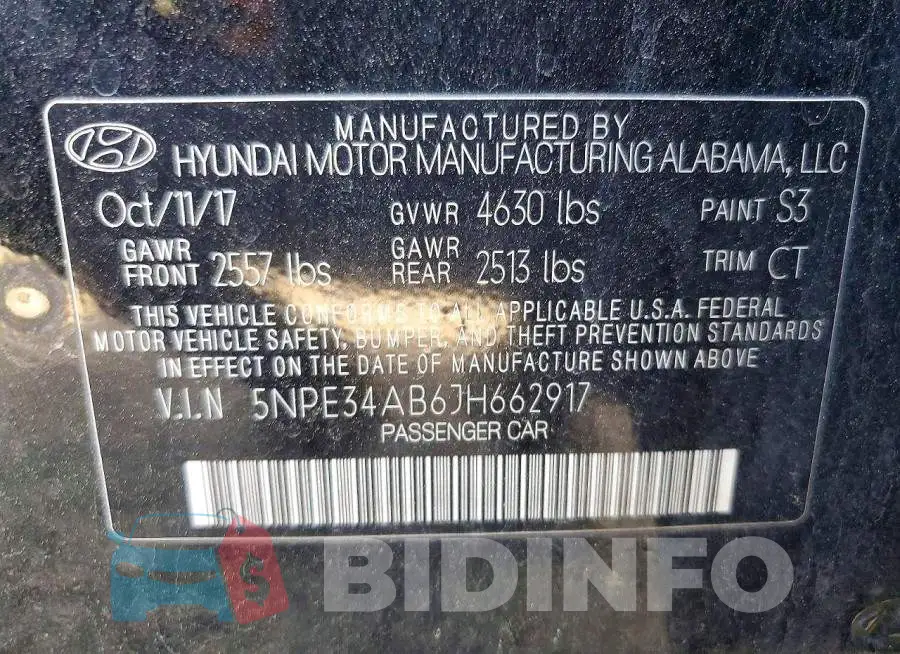 5NPE34AB6JH662917 Photo# 13