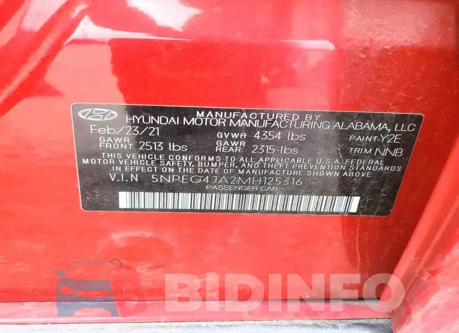 5NPEG4JA2MH125316 Photo# 12