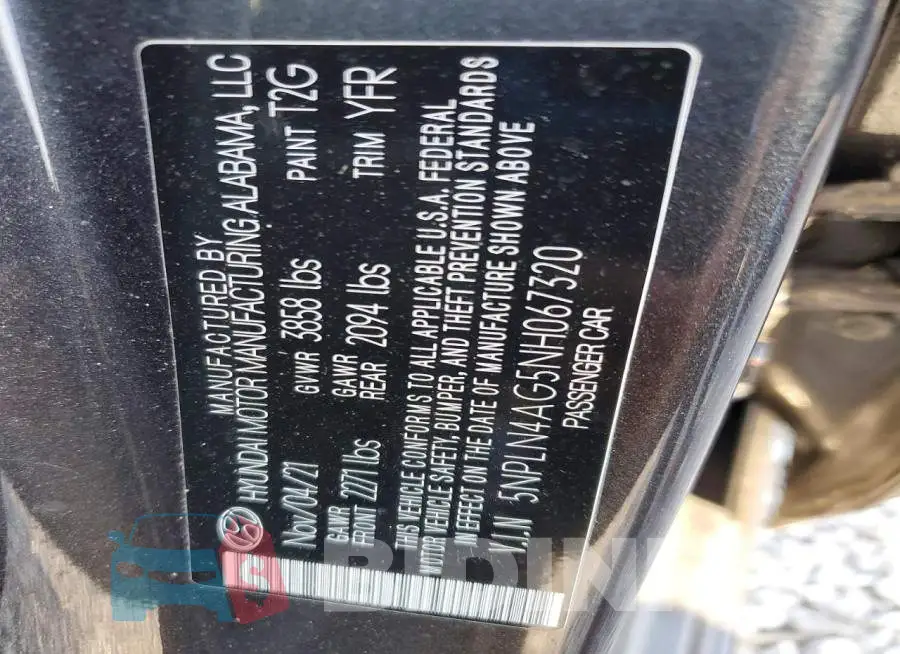 5NPLN4AG5NH067320 Photo# 13