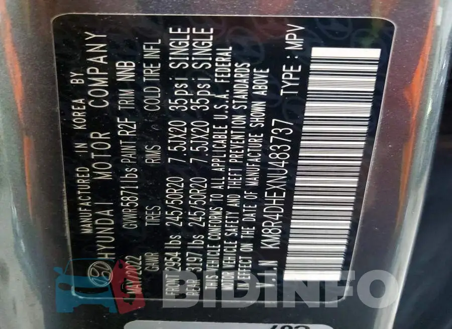 KM8R4DHEXNU483737 Photo# 14