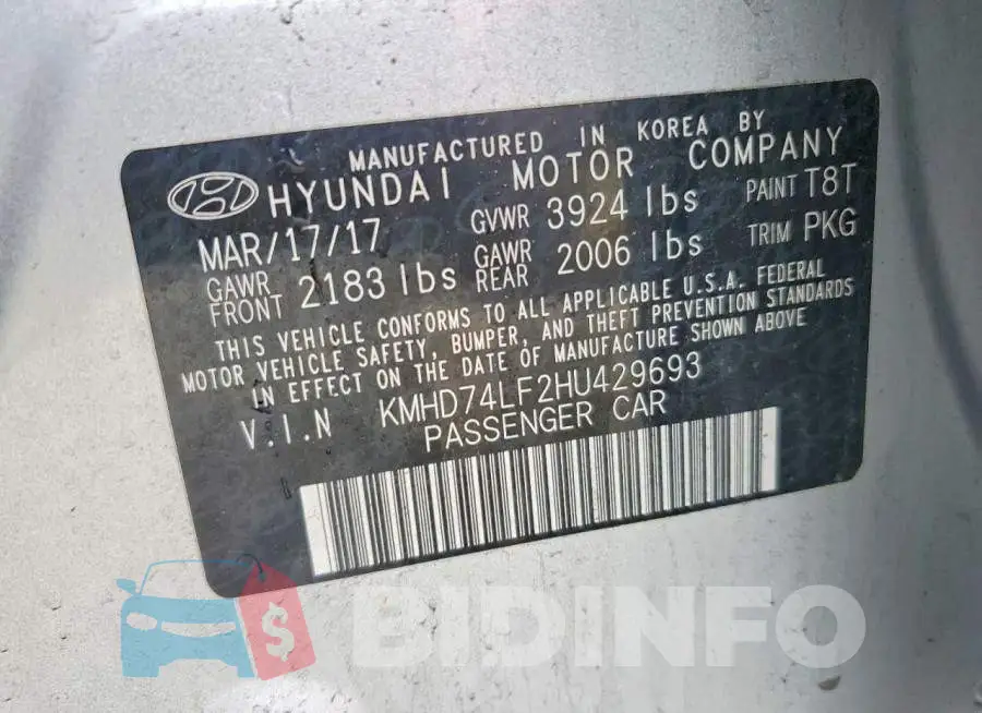 KMHD74LF2HU429693 Photo# 13
