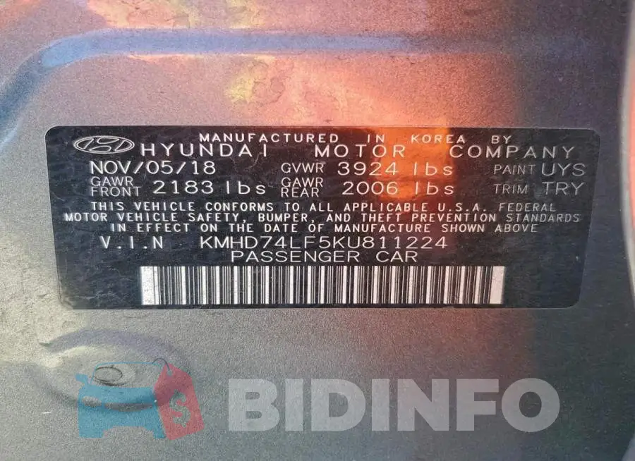 KMHD74LF5KU811224 Photo# 13