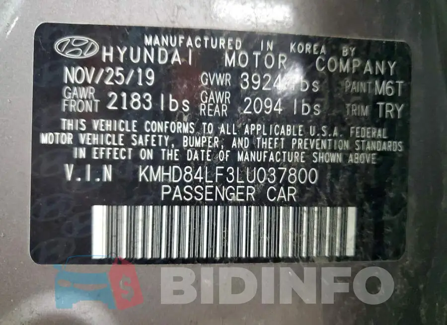 KMHD84LF3LU037800 Photo# 12