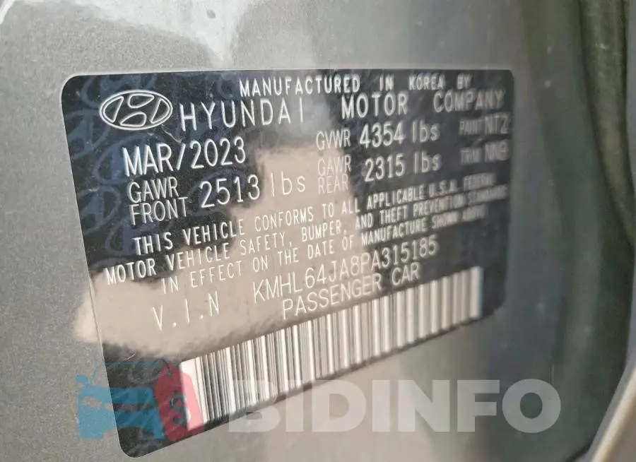 KMHL64JA8PA315185 Photo# 12