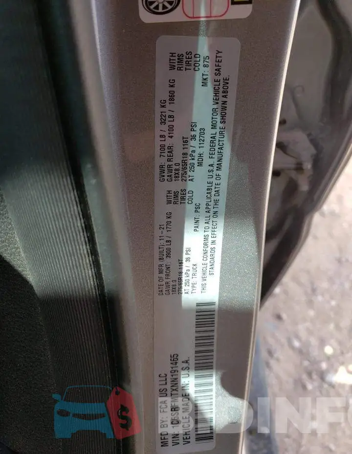 1C6SRFMTXNN191465 Photo# 12