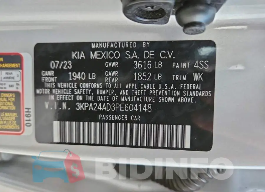 3KPA24AD3PE604148 Photo# 12