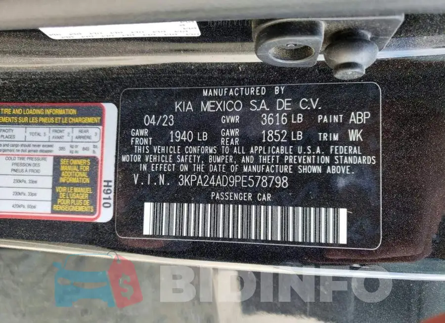 3KPA24AD9PE578798 Photo# 13